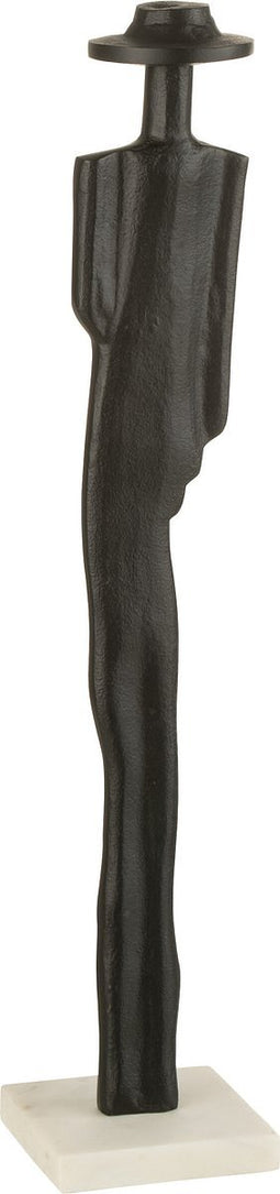 J-Line figuur Persoon - aluminium/marmer - zwart/wit - small