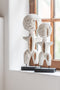 J-Line figuur Primitief Albasia - hout - wit - medium