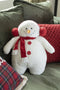 J-Line figuur Sneeuwman Sjaal - textiel - wit/rood - small - 2 stuks