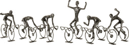 J-Line figuur Wielrenner Abstract - polyresin - zwart - small - 6 stuks