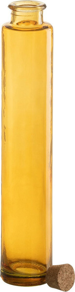 J-Line fles Kurk - glas - oker - 6 stuks