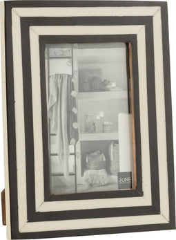 J-Line fotolijst Rechthoek Plat Lijnen - kunstsof - zwart/wit - small