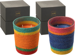 J-Line geurkaars Mand - mix - medium - 55U - 2 stuks