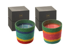 J-Line Geurkaars Mand Roze Was Mix Small-45 Uren Assortiment Van 2