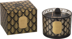 J-Line geurkaars - Midnight Deluxe Sapphire Amber Tea - glas - zwart/goud - small - 30H
