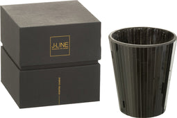 J-Line geurkaars Noa - Spicy Twilight - glas - zwart - large - 60U