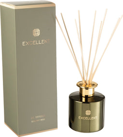 J-Line geurolie + stokjes Excellent - Bergamot Wood - glas - groen