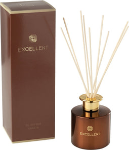 J-Line geurolie + stokjes Excellent - Siberia Fir - glas - bruin
