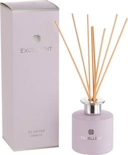 J-Line geurolie + stokjes Excellent - Siberia Fir - glas - paars