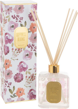 J-Line geurolie + stokjes Happiness Blooms - Mimosa & Rose - glas - wit