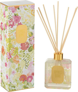 J-Line geurolie + stokjes Happiness Blooms - Mimosa & Rose - glas - wit