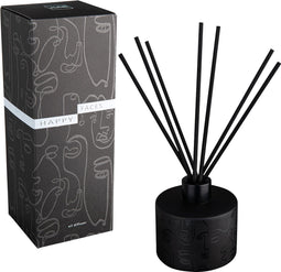 J-Line Geurolie+Stokjes Happy Faces Zwart