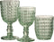 J-Line glas Op Voet Motief - glas - groen - large - 4 stuks