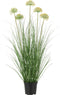 J-Line gras met bloem in pot - pvc - groen