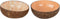 J-Line Halve kokosnoot bamboe bol D13x6,5cm - Set van 2 - Oranje/Roest