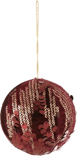 J-Line hanger Bal Pailletten - textiel - burgundy - small - 3 stuks