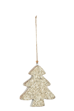 J-Line Hanger Kerstboom Mango Glitter L