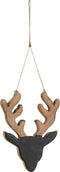 J-Line Hanger Rendier Hout Zwart Large - 2 stuks