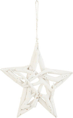 J-Line hanger Ster - drijfhout - wit - large