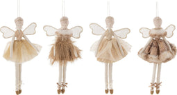 J-Line hanger - textiel - beige - 4 stuks