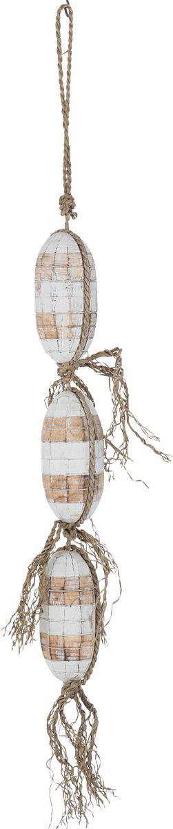 J-Line hanger Vissen 3 Alabasia - hout - wit/naturel