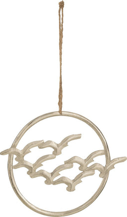 J-Line hanger Vogels Cirkels - aluminium - zilver