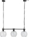 J-Line Hanglamp 3 Bollen Metaal/Glas Zwart