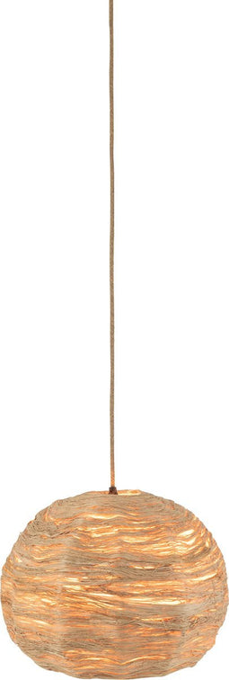 J-Line hanglamp Bol Bananenbladeren - jute - naturel - medium