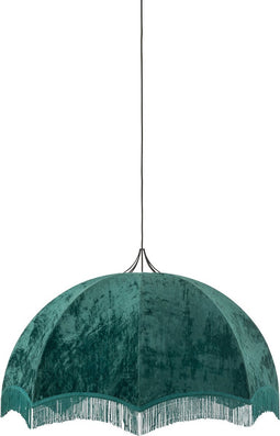 J-Line hanglamp - fluweel/metaal - petrol