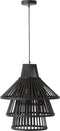 J-Line hanglamp Lagen - hout - zwart - large