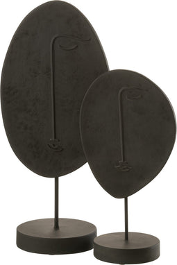 J-Line Hoofd Plat Op Voet Poly Zwart Large