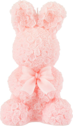 J-Line kaars Konijn - roze - large - 25U - paasdecoratie