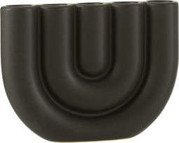 J-Line kaarsenhouder Boog 5 Kaars - keramiek - zwart - valentijn decoratie