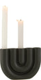 J-Line kaarsenhouder Boog 5 Kaars - keramiek - zwart - valentijn decoratie
