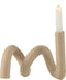 J-Line Kaarsenhouder Kronkel 1Kaars Keramiek Beige