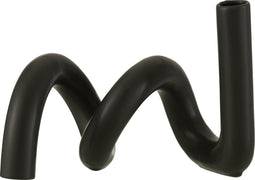 J-Line Kaarsenhouder Kronkel 1Kaars Keramiek Zwart