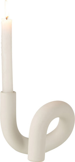 J-Line kaarsenhouder Torsie - keramiek - wit