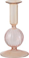 J-Line kaarshouder 1 Bol - glas - lichtoranje/roze - small - 2 stuks