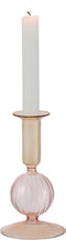 J-Line kaarshouder 1 Bol - glas - lichtoranje/roze - small - 2 stuks