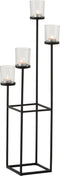 J-Line kaarshouder 4 Delen - metaal/glas - zwart
