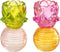 J-Line kaarshouder Bloem - glas - mix - small - 2 stuks