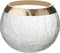 J-Line kaarshouder Bol Craquele - glas - transparant/goud - large