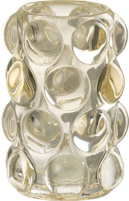 J-Line kaarshouder Bollie - glas - geel