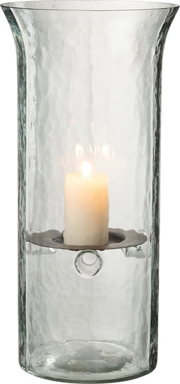 J-Line kaarshouder Bord Wazig - glas - transparant - large