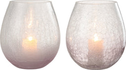 J-Line kaarshouder Eivorm Craquele - glas - paars - small - 2 stuks
