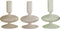J-Line kaarshouder - glas - mix - 3 stuks - woonaccessoires
