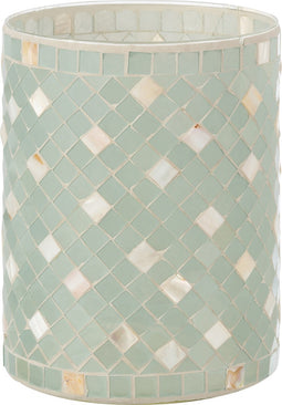 J-Line kaarshouder Mozaiek Recht - glas - grijs/parelmoer - large