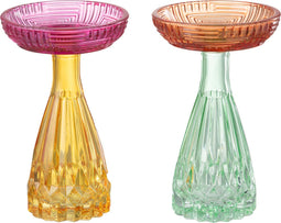 J-Line kaarshouder Plat - glas - mix - 2 stuks