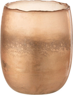 J-Line kaarshouder - theelichthouder Antiek - glas - goud - small