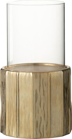 J-Line kaarshouder - theelichthouder - goud - medium